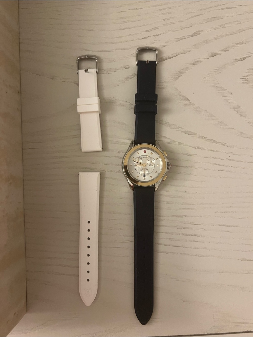 Women navy Watch Strap with Interchangeable White Bands